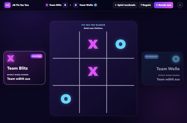JG TicTacToe – Spielansicht